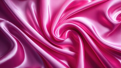 Obraz premium Vibrant pink silk satin texture with elegant folds and lustrous sheen perfect for luxury backgrounds and textile design projects
