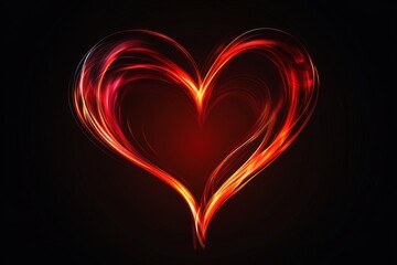 Romantic Red Heart Digital Illustration