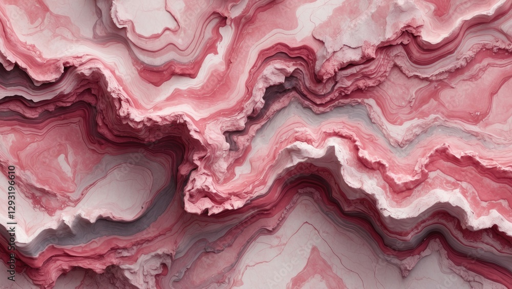 Poster elegant pink marble texture with fluid patterns creating an abstract natural background ideal for de