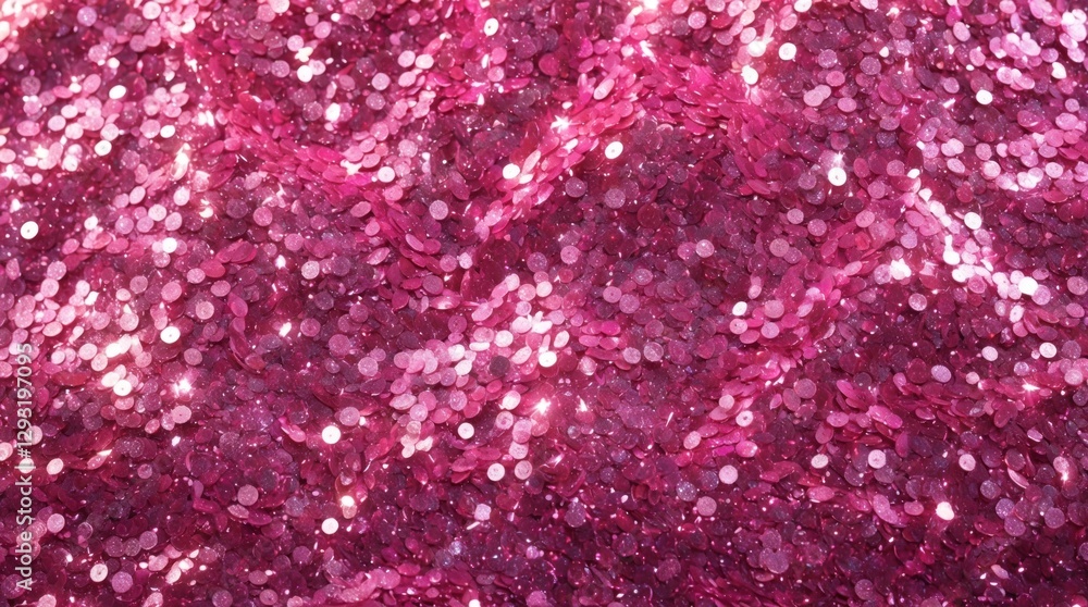 Poster pink glitter texture background with shimmering sequins creating a seamless and vibrant pattern idea