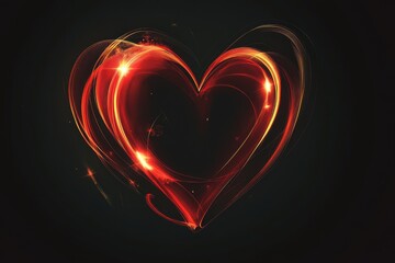 Romantic Red Heart Digital Illustration