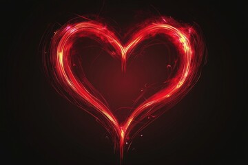 Romantic Red Heart Digital Illustration