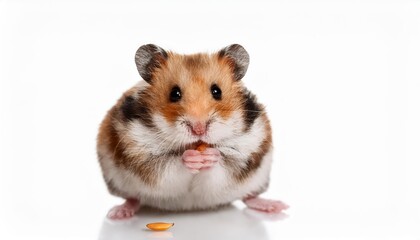 Exotic Hamster Isolated on White Background Majestic Rodent Embracing Center Stage in Vibrant Portrait, Perfect for Digital Art or Home Decor