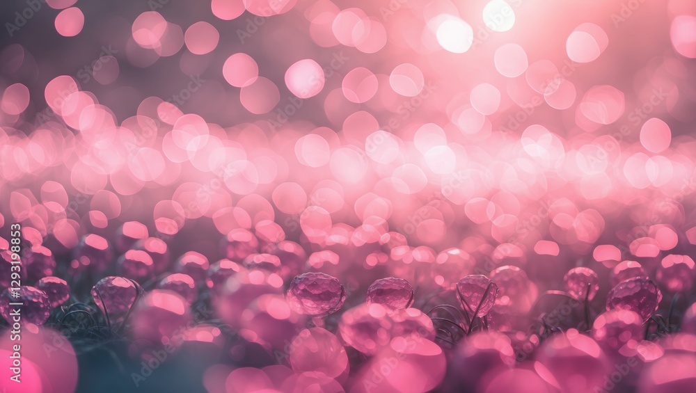 Poster pink bokeh light abstract background with sparkling elements creating a dreamy and vibrant atmospher