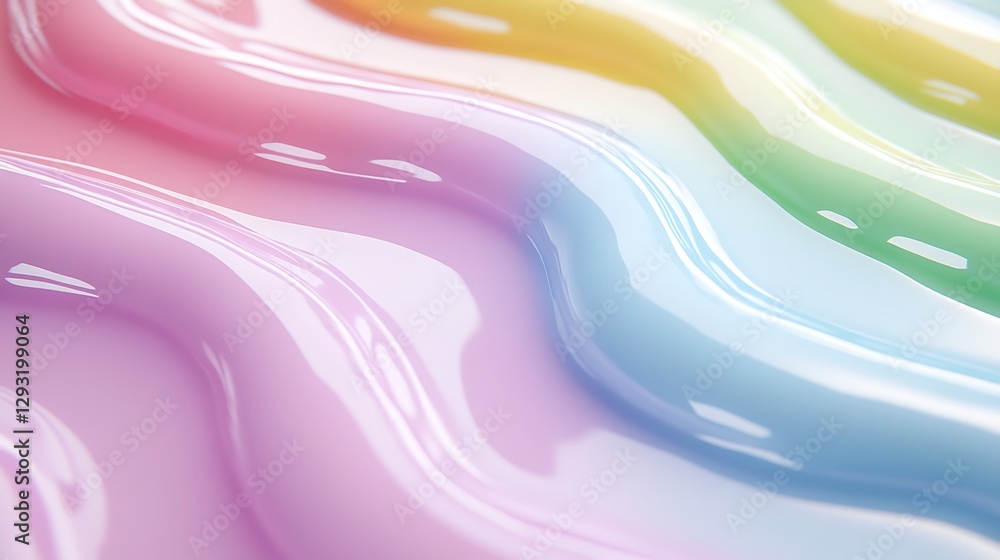 Aufkleber smooth abstract waves in pastel colors creating a serene and calming visual experience of liquid flo