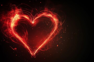 Romantic Red Heart Digital Illustration