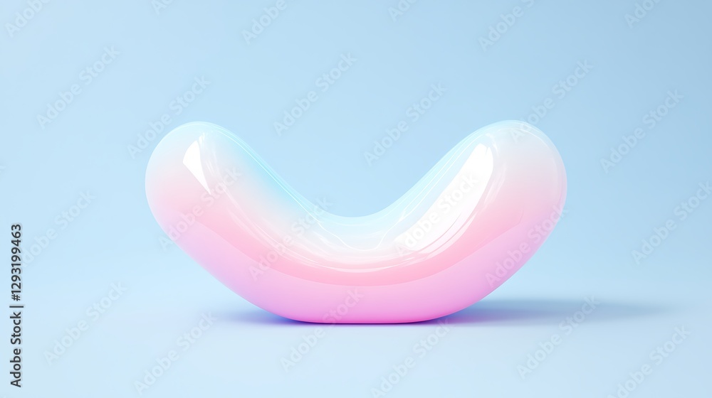 Poster smooth and colorful abstract shape on soft blue background for creative design or art projects