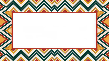 Geometric zigzag border frame repeat pattern. Perfect for modern event invitations, graphic design projects, or bold decor. Surface pattern design, abstract geometric background with frame