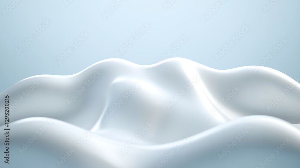 Poster smooth and flowing abstract light blue waves with subtle reflections and soft curves for artistic ba