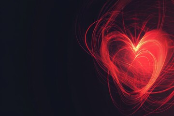 Romantic Red Heart Digital Illustration