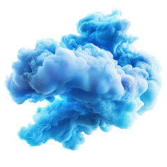 Obraz premium Vibrant Blue Cloud Swirls on transparent background.
