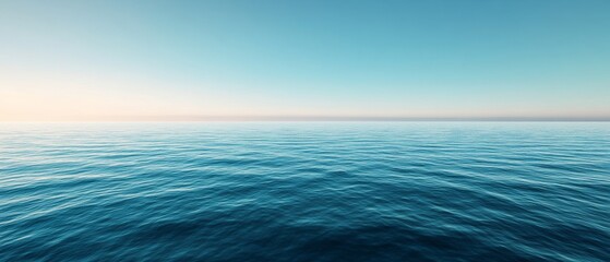 Obraz premium The ocean is calm and peaceful, with no signs of life visible