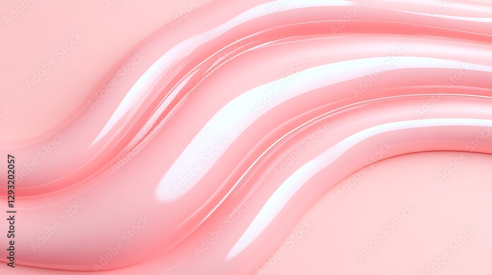 Poster smooth and glossy pink liquid flowing across a soft background for creative and editorial use