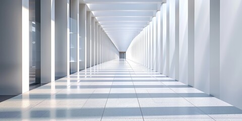 Obraz premium Elegant White Corridor with Stunning Architecture