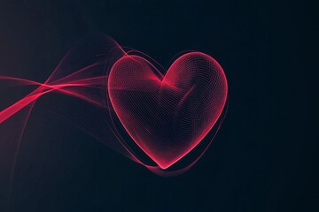 Romantic Red Heart Digital Illustration