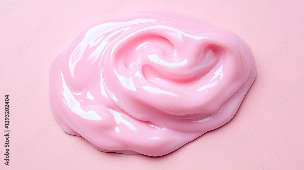 Poster smooth and glossy pink slime on a soft pink background for creativity and fun projects