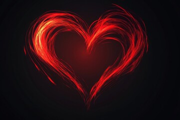 Romantic Red Heart Digital Illustration