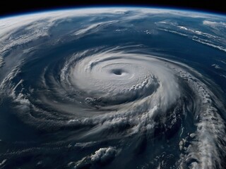 "Massive Hurricane from Space – Powerful Storm Cyclone Satellite View"