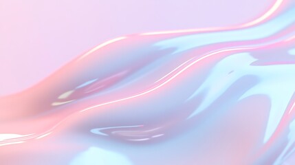 Naklejka premium Smooth and Reflective Waves in Soft Pastel Colors on a Gradient Background for Artistic Designs