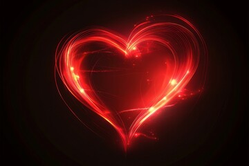 Romantic Red Heart Digital Illustration
