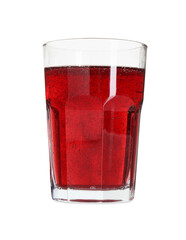 Sweet soda water in glass isolated on white