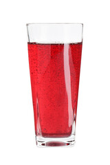 Sweet soda water in glass isolated on white