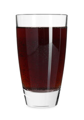 Sweet soda water in glass isolated on white