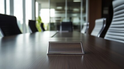 Executive departures with a closed office door and a nameplate. Featuring leadership change and career shift