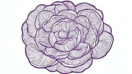 Obraz premium Captivating Line Art Rose Design: A Detailed Floral Illustration