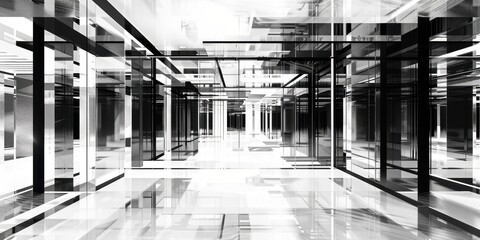Abstract Black and White Architectural Interior