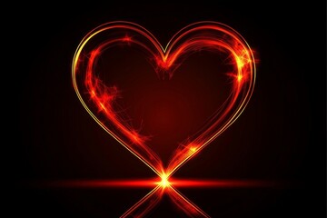Romantic Red Heart Digital Illustration