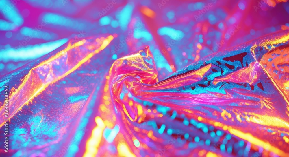 Aufkleber vibrant holographic foil texture with trendy neon colors creating an abstract and dynamic background