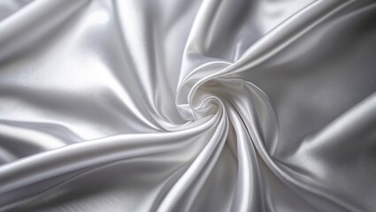 Obraz premium Elegant white satin fabric texture with soft blur pattern, ideal for background use in fashion, design, and textile applications.