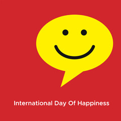 International Day of Happiness Symbol Template with Red Background