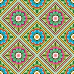 Oriental Flora Damask Seamless pattern embroidery Indian style art ornament print Design for carpet cover wallpaper wrapping fabric clothing