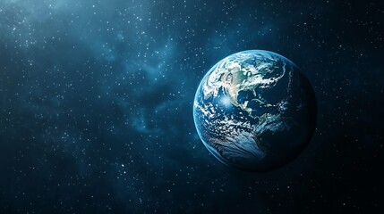 Fototapeta premium Earth globe in starry space, symbolizing unity and infinite possibilities.