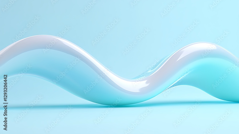 Poster smooth curvy wave in soft light blue background for abstract designs and backgrounds