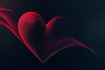 Romantic Red Heart Digital Illustration