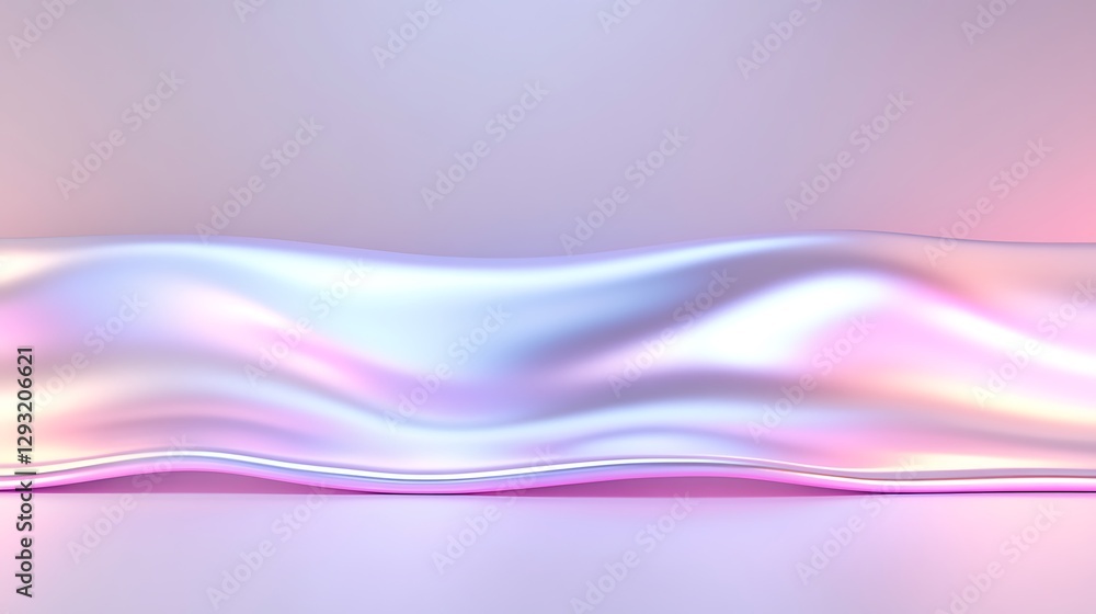 Aufkleber smooth fabric waves with soft lighting in pastel colors for modern backdrop and design use