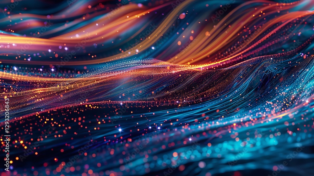 Poster digital data flow and infographic background. abstract background with dots and lines. digital tech.