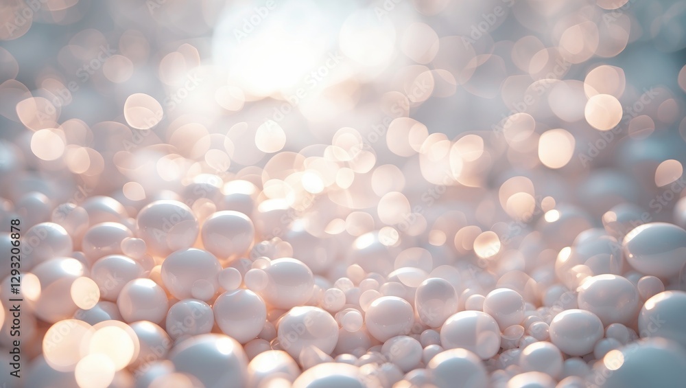 Poster elegant white bokeh background with soft shimmering orbs creating a dreamy and tranquil atmosphere f