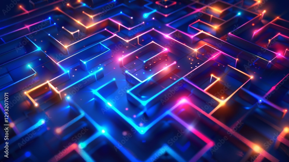 Poster digital technology background. square shapes background. futuristic technology. abstract technology 