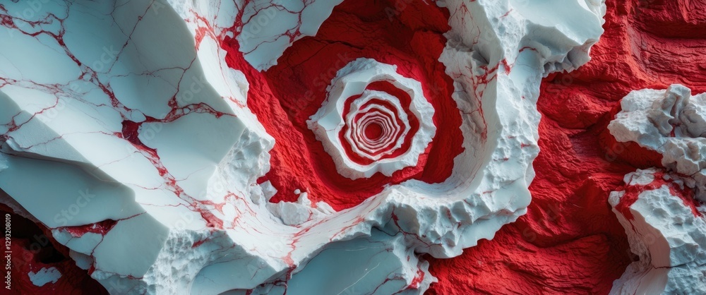 Poster abstract white marble background with intricate red veins showcasing a unique natural texture and ar
