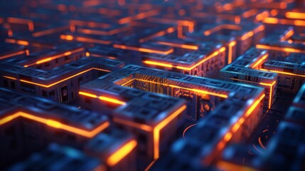 Digital technology background. Square shapes background. Futuristic technology. Abstract Technology Network. Design digital technology. Artificial intelligence. Big data technology