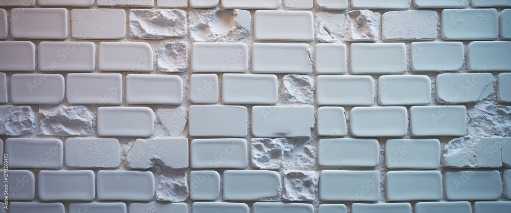 Poster seamless white tile wall texture with variations in surface and color for versatile design applicati