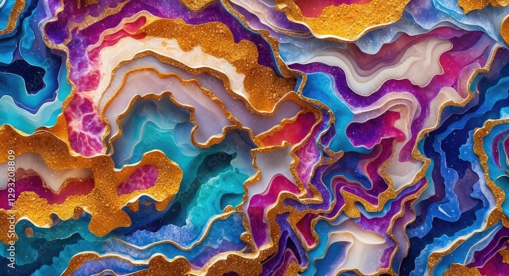 Poster abstract multicolored marble background with intricate patterns and textures for creative design and