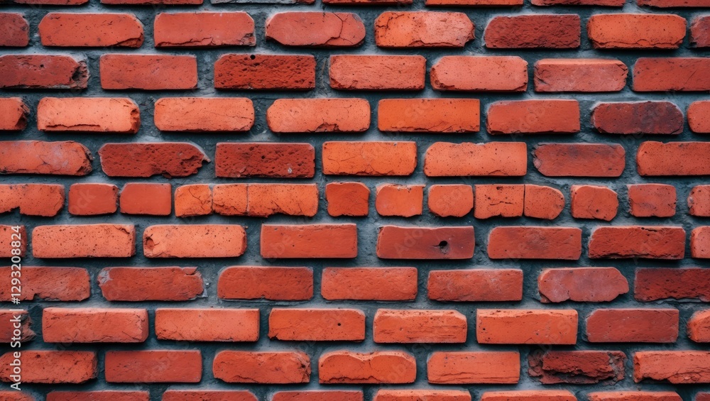 Poster texture of a rustic red brick wall showcasing various patterns and colors in an urban setting