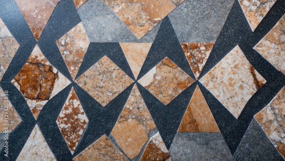 Poster abstract patterned granite floor design in shades of brown and gray suitable for backgrounds and sam