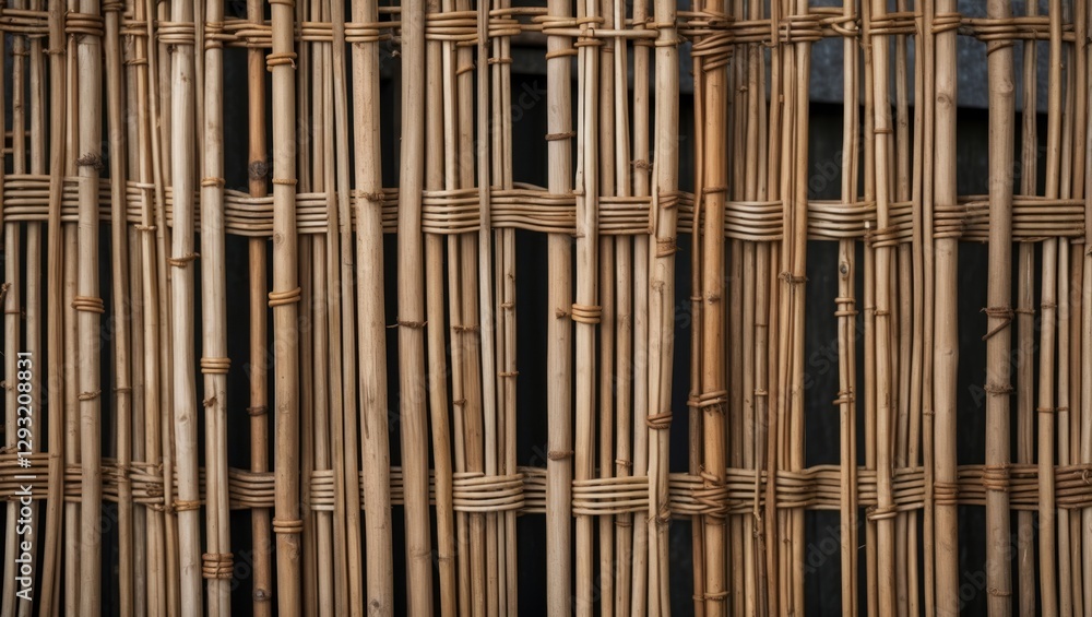 Aufkleber natural wicker fence texture ideal for rustic backgrounds and design projects