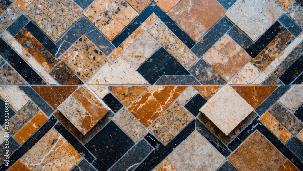 Poster textured granite floor in geometric pattern top view suitable for background and sample applications